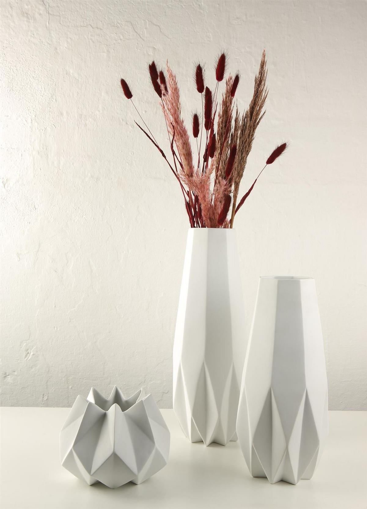 VASE Polygono Star weiß 33,5 cm - Weiß, Keramik (33.5cm) - Goebel