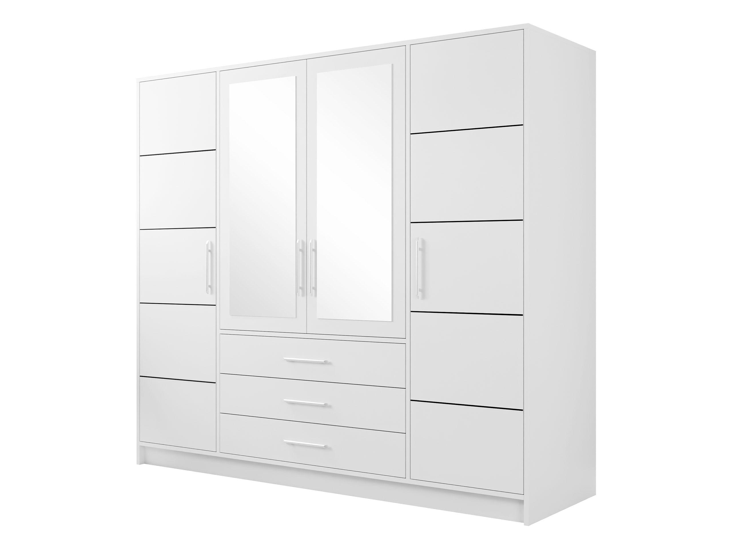 KLEIDERSCHRANK Bali D4 - Silberfarben/Weiß, Holzwerkstoff (196/200/58cm) - MIRJAN24