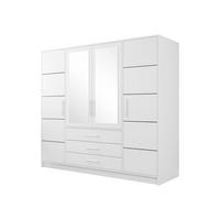 KLEIDERSCHRANK Bali D4 - Silberfarben/Weiß, Holzwerkstoff (196/200/58cm) - MIRJAN24