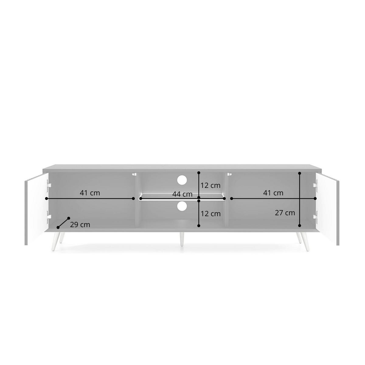 TV-LOWBOARD Bello Schwarz / Eiche 135/43/32 cm - Schwarz, Holzwerkstoff/Metall (135/43/31.6cm) - Selsey