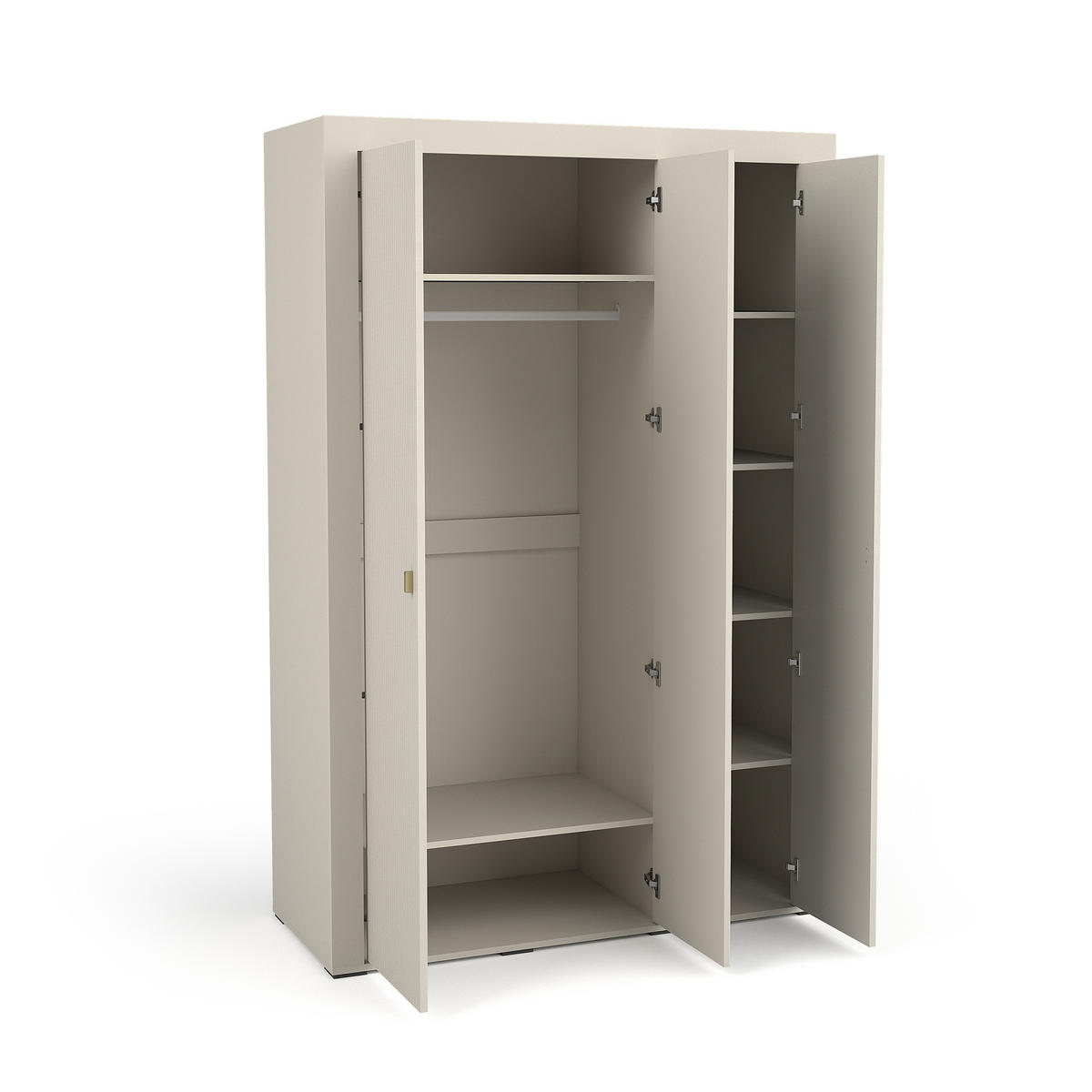DREHTÜRENSCHRANK Monta mit 3 Türen, Kaschmir - Kaschmir, Holzwerkstoff (137/206/56cm) - Beautysofa