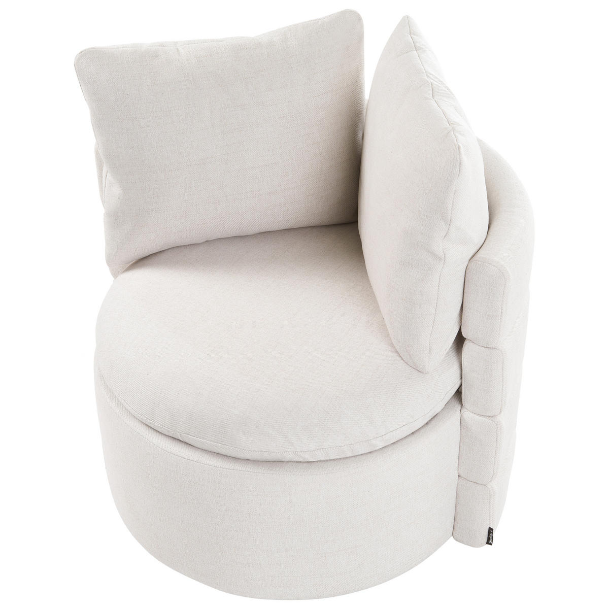 DREHSESSEL mit Stauraum Stoff Cremeweiß Randers - Weiß, Textil (79/62/72cm) - Beliani