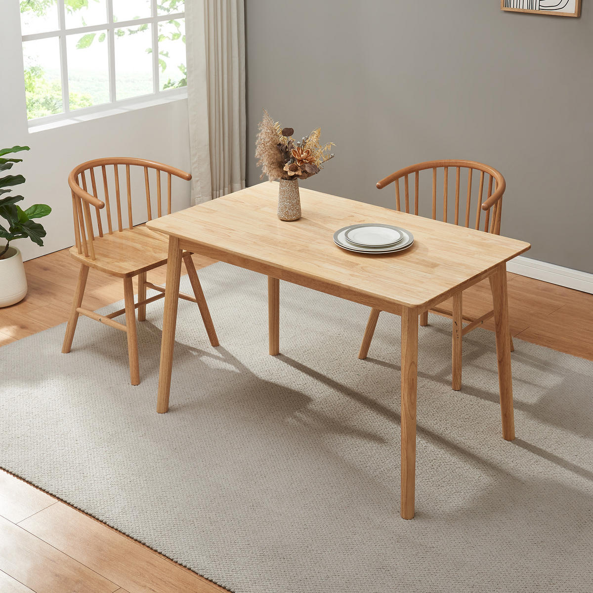 JÍDELNÍ STŮL Klijori - přírodní, dřevo (70/120/73.5cm) - [en.casa]