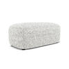 POUF Strukturstoff Stoff Weiß - Beige/Schwarz, Kunststoff/Textil (92/40/48cm) - Makamii