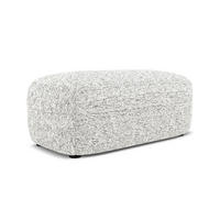 POUF Strukturstoff Stoff Weiß - Beige/Schwarz, Kunststoff/Textil (92/40/48cm) - Makamii