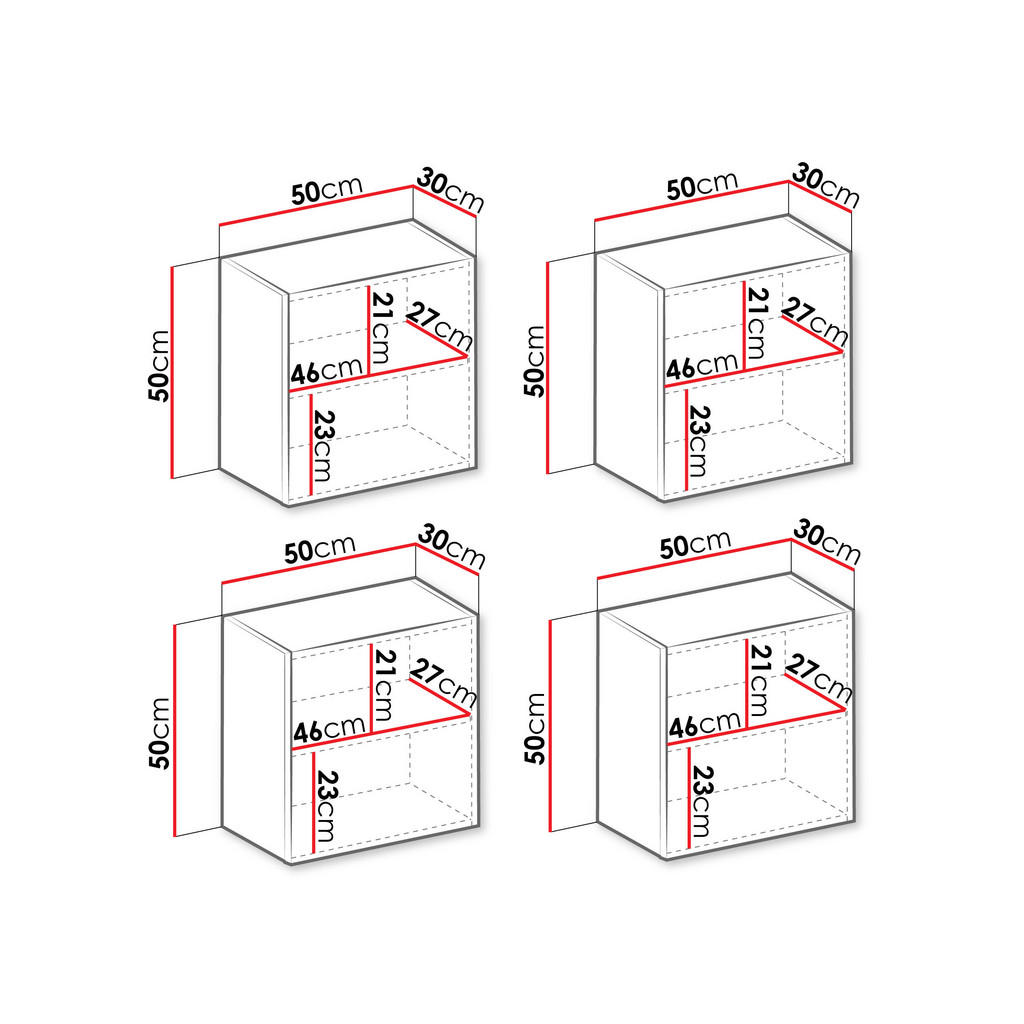 Thumbnail - Mirjan24 Hängevitrine, Schwarz, Schwarz Hochglanz, Holzwerkstoff, Quadratisch, 100x100x30 cm, Wohnzimmer, Wohnwände, Vit...