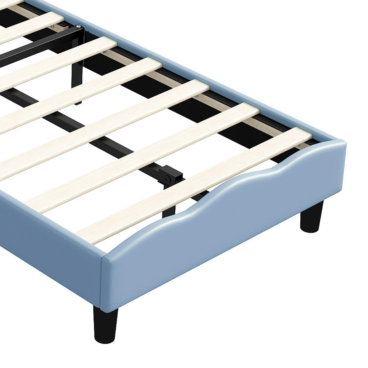 KINDERBETT Schmetterling mit LED-Leselampen 90/200 cm Samt Blau - Blau, Textil (90/200cm) - Creahappy