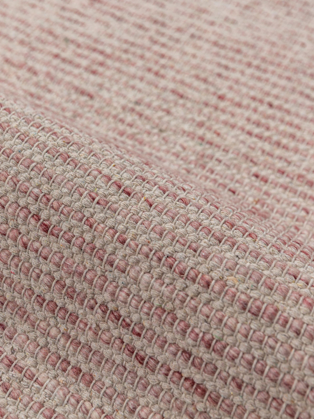 TEPPICH Flachgewebe, handgewebt, CALDER, in Beerenrot, Zopfbordüre, 200 x 290 cm - Rot, Textil (200/290cm) - KADIMA DESIGN