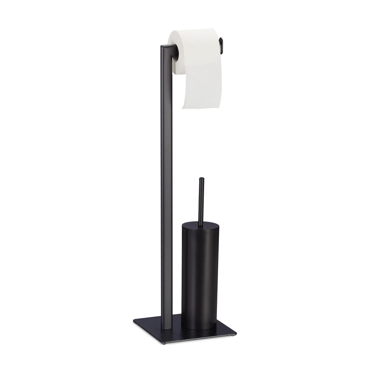 WC Garnitur - Schwarz, Metall (20/72.5/20cm) - Relaxdays