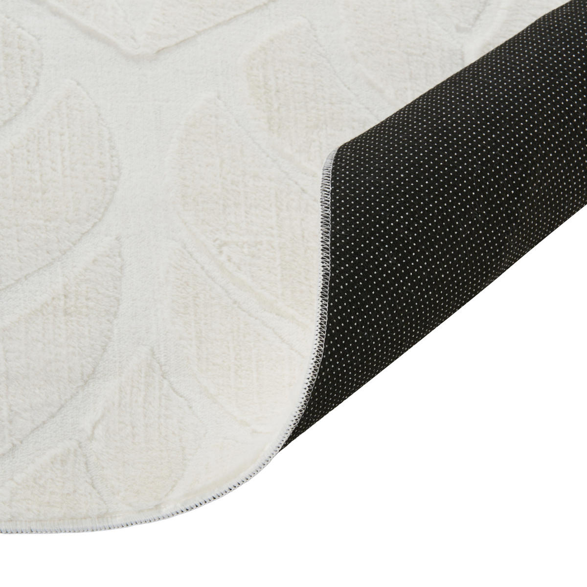 KOBEREC Z UMĚLÉ KOŽEŠINY Krémově bílý 160/160 cm Mitchell - bílá/krémová, plast (160/160cm) - Beliani
