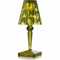 TISCHLEUCHTE Olivgrün Akku Dimmbar Diamantdesign - Olivgrün, Kunststoff (12/26/12cm) - Authentics