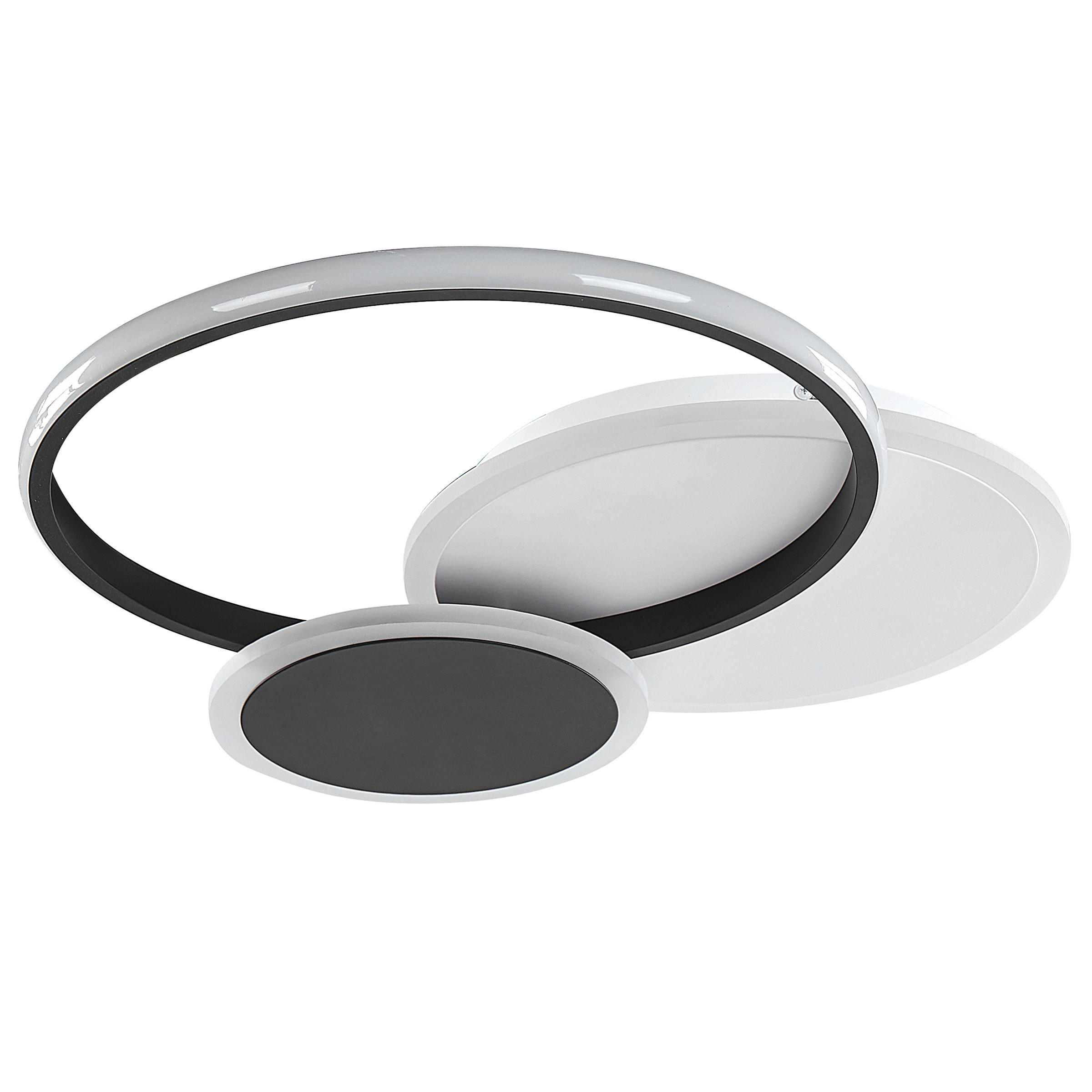 DECKENLEUCHTE Zami 43/53/3 cm - Schwarz, Kunststoff (43/53/3cm) - Beliani