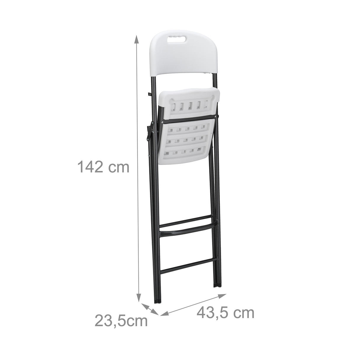 2XBARHOCKER - Schwarz/Weiß, Kunststoff/Metall (44.5/118/82cm) - Relaxdays
