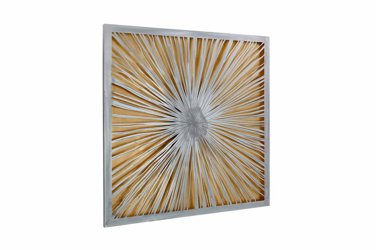 METALLBILD Gold 80/80 cm - Silberfarben/Goldfarben, Metall (3/80cm) - KUNSTLOFT
