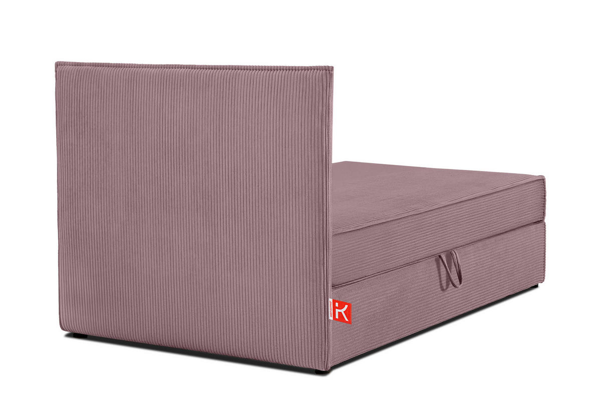 BOXSPRINGBETT ROTI Einzelbett, hellviolett - Violett/Schwarz, Holz/Holzwerkstoff (80/200cm) - KONSIMO®