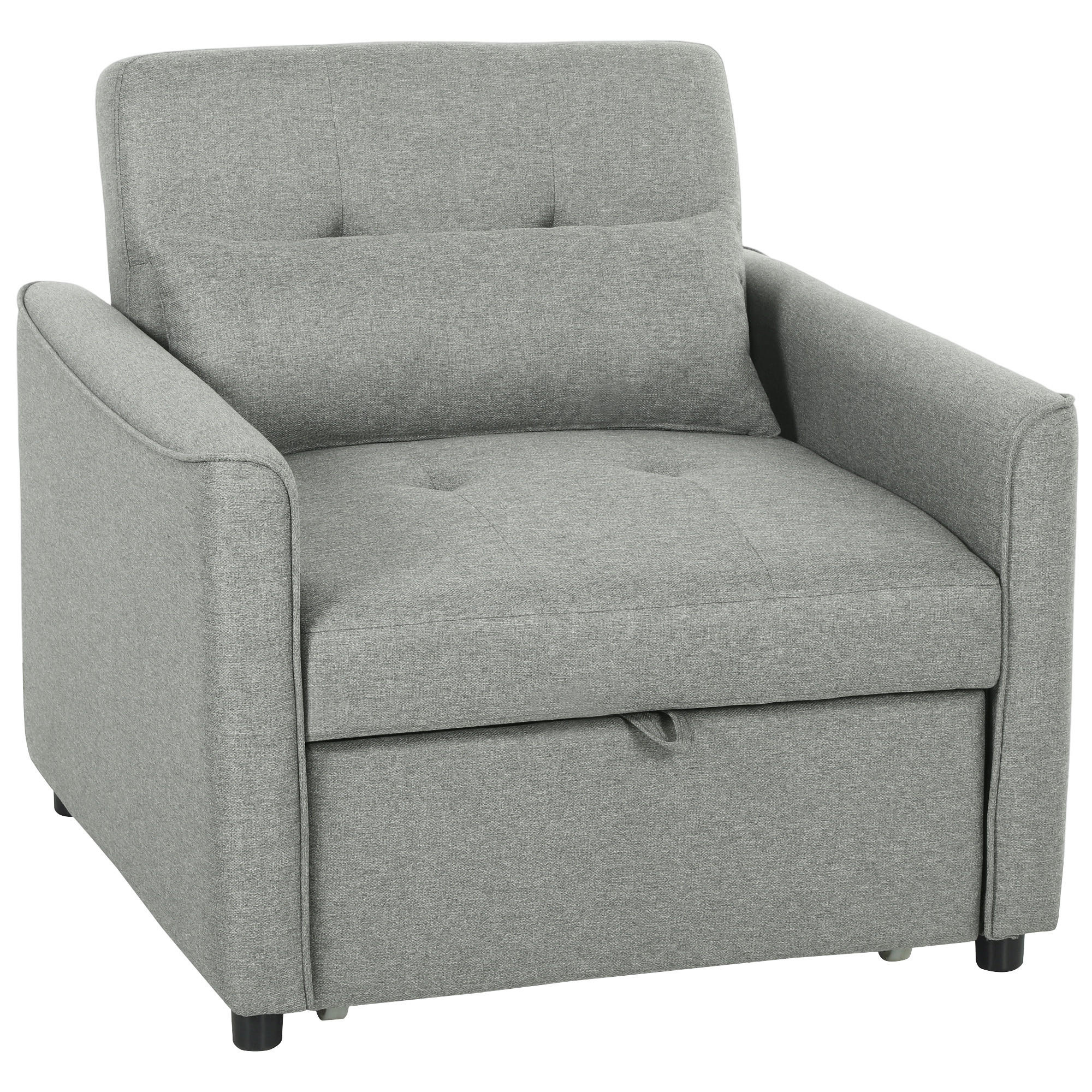 SCHLAFSESSEL Polyester Schaumstoff Grau - Grau, Textil (68/45.5/187cm) - HOMCOM