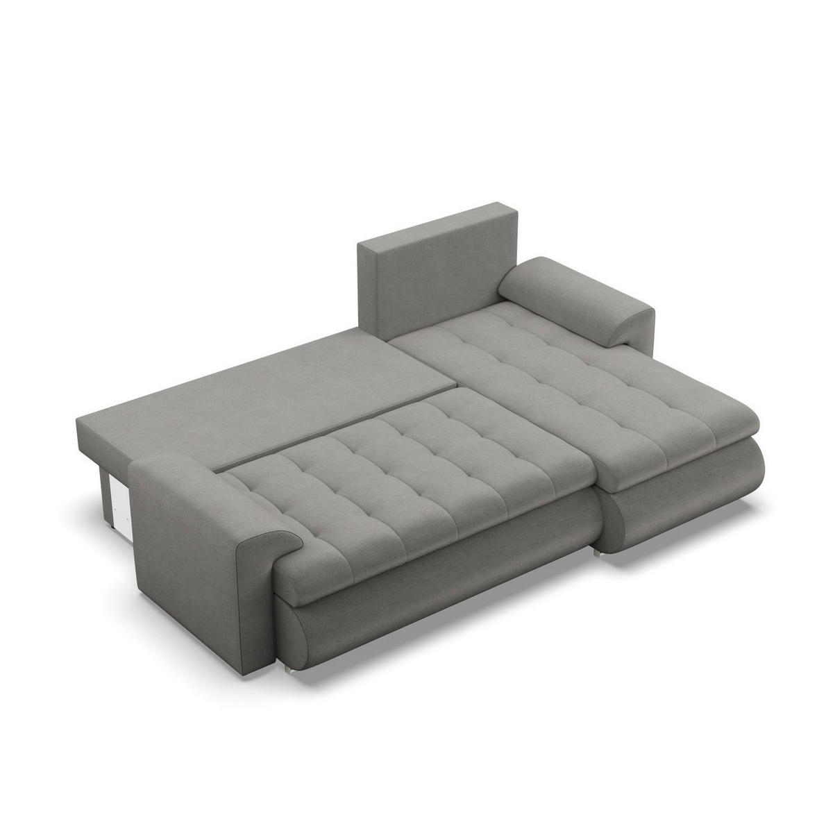 ECKSOFA RECHTS MIT SCHLAFFUNKTION FORESTA, Hellgrau - Hellgrau, Textil (230/159cm) - Mebligo