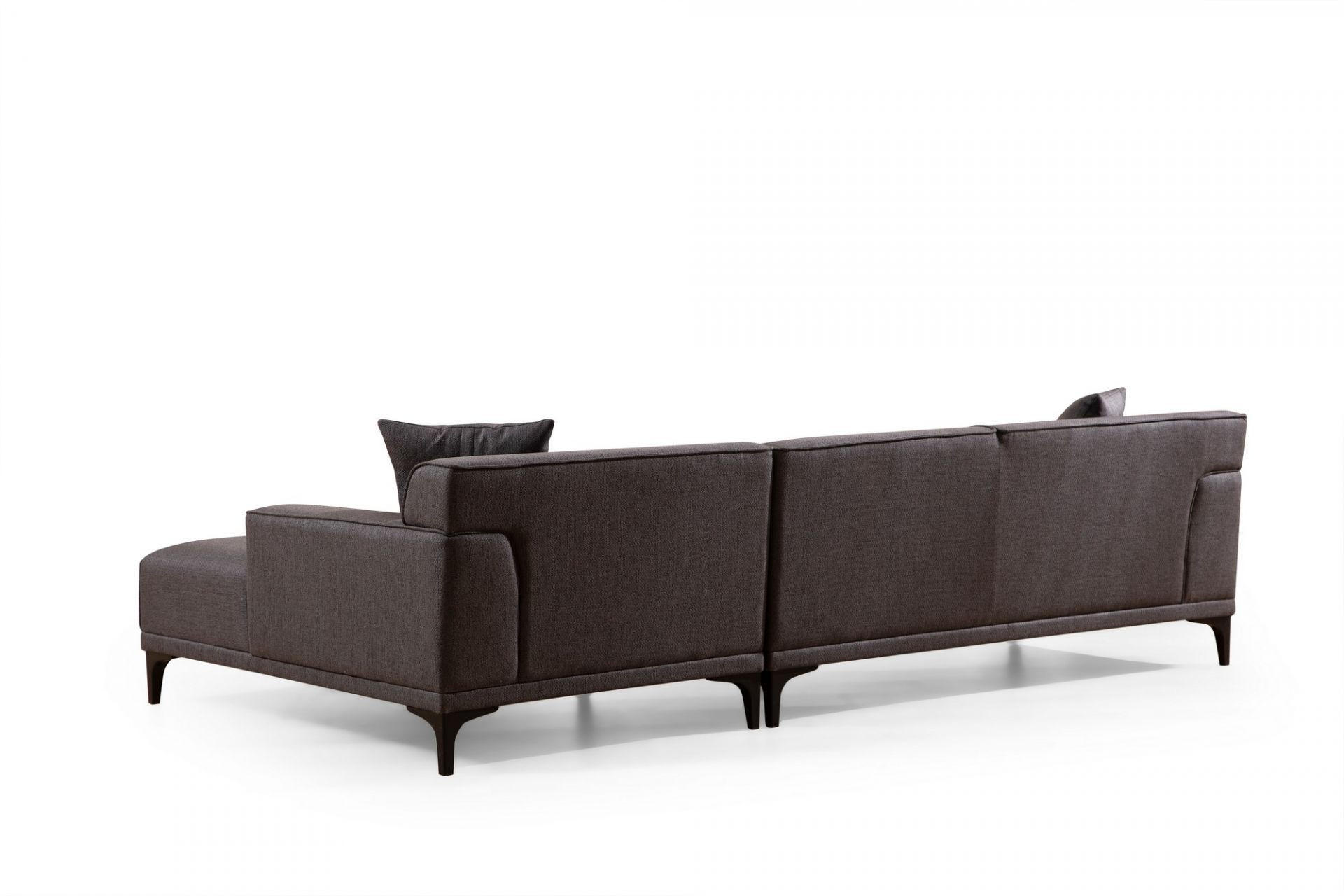 ECKSOFA modern inklusive Zierkissen - Anthrazit/Schwarz, Holz/Kunststoff (145/250cm) - myHomelando