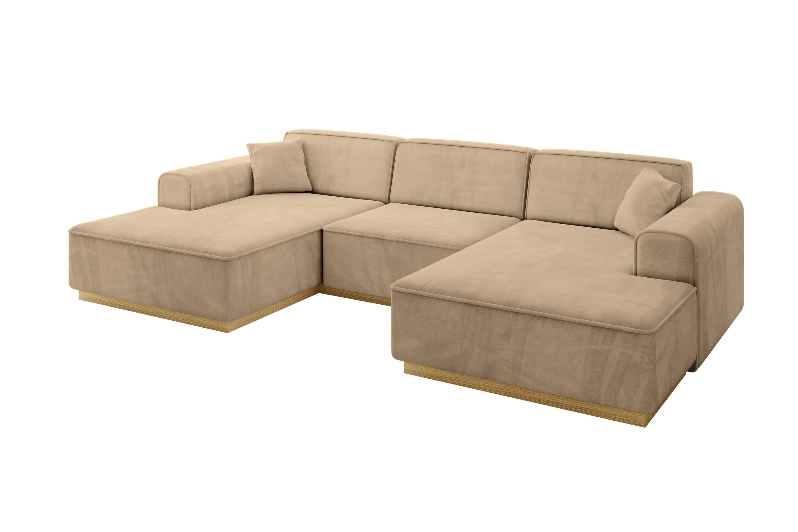 WOHNLANDSCHAFT IREA-U1-v2 - 303x171x83 cm Beige - Beige, Holzwerkstoff/Textil (303/83/171cm) - ALTDECOR