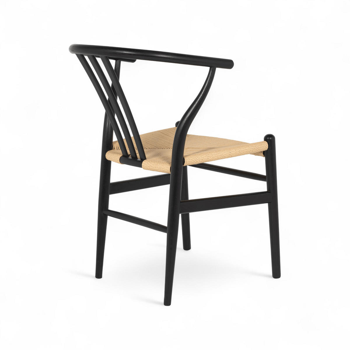 STUHL-SET 2 Stück in Rattan / Eiche Schwarz - Schwarz, Holz/Papier (52/78/58cm) - Furnhouse