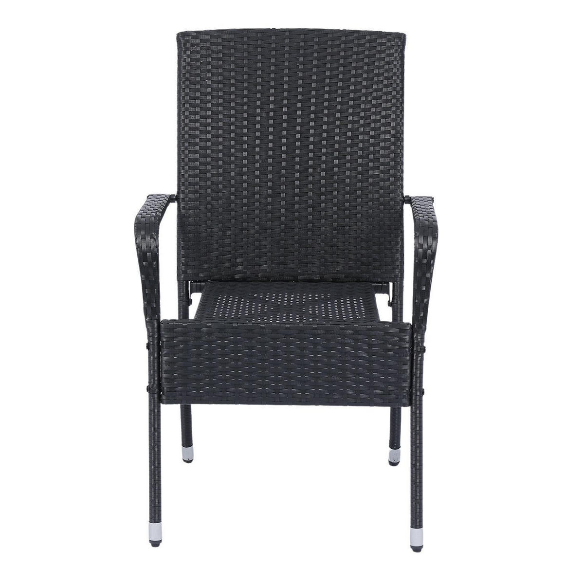 GARTENSTÜHLE Yoro 8er-Set - Schwarz, Kunststoff (50/90/50cm) - Juskys