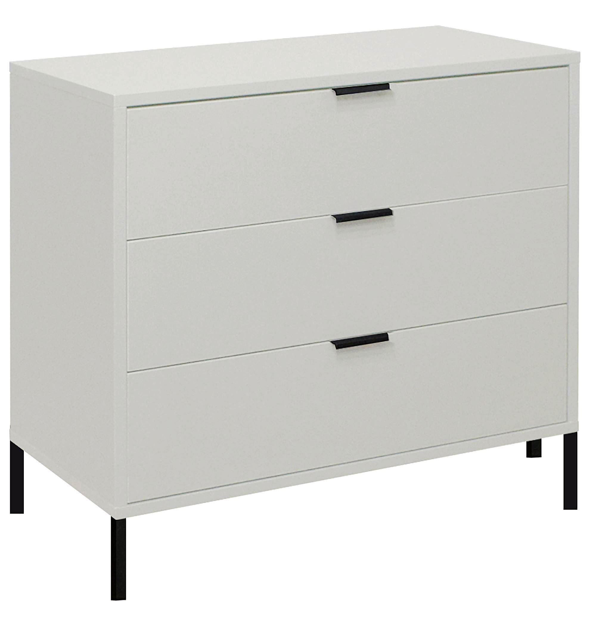 KOMMODE Erna 81x45x82 Kreidegrau matt Lack - Hellgrau, Holzwerkstoff (81/82/45cm) - 58aufmkessel