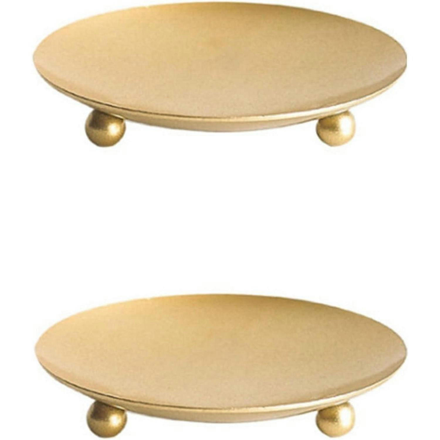 KERZENHALTER 2er-Set Metall Gold 9 cm - Goldfarben, Metall (9/1.5/9cm)
