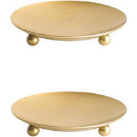 KERZENHALTER 2er-Set Metall Gold 9 cm - Goldfarben, Metall (9/1.5/9cm)