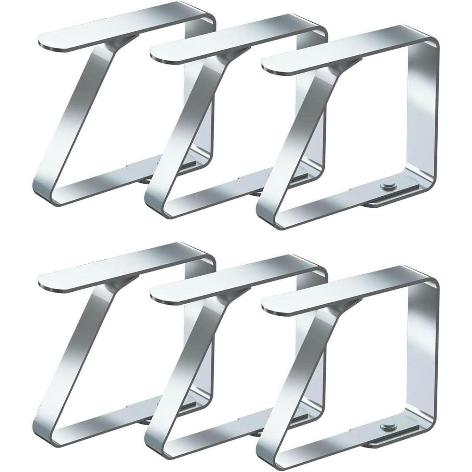 TISCHDECKENKLAMMERN 6-teiliges Set Edelstahl - Silberfarben, Metall (5.7/15.3/20.9cm)