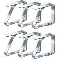TISCHDECKENKLAMMERN 6-teiliges Set Edelstahl - Silberfarben, Metall (5.7/15.3/20.9cm)