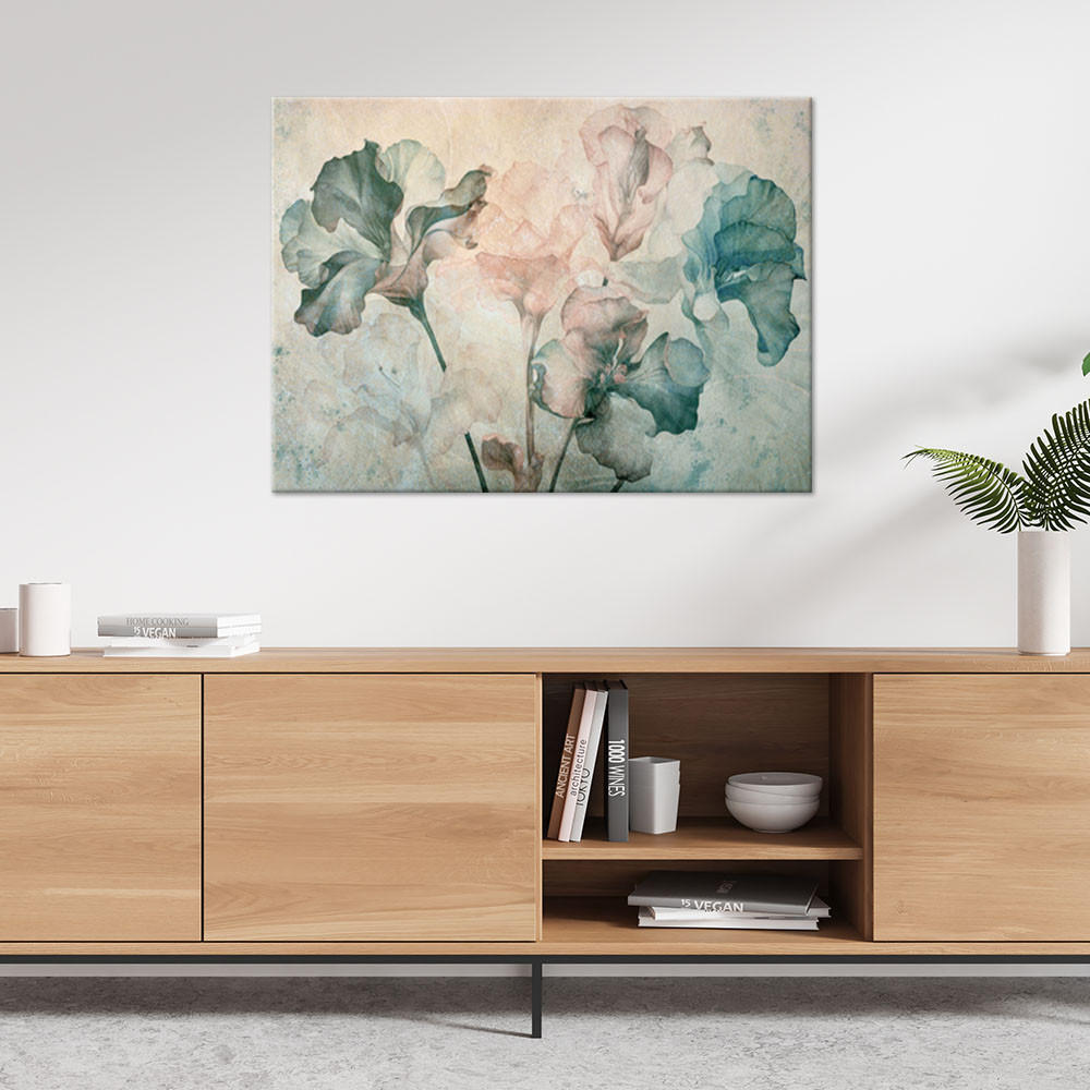 WANDBILD subtile irisblüte - Beige, Textil (60/40cm) - Feeby