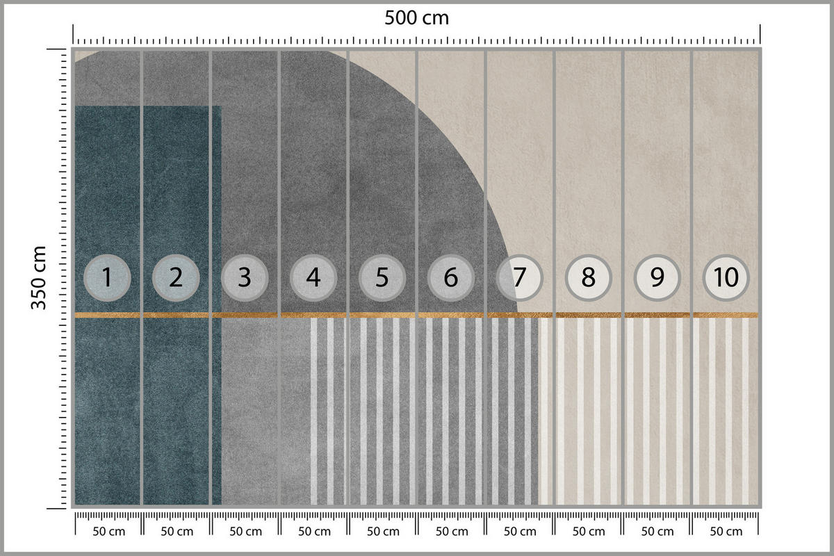 FOTOTAPETE für Wohnzimmer Formen Modernes Geometrisches Muster 500x350 - Beige/Braun, Papier (500/350cm) - Muralo