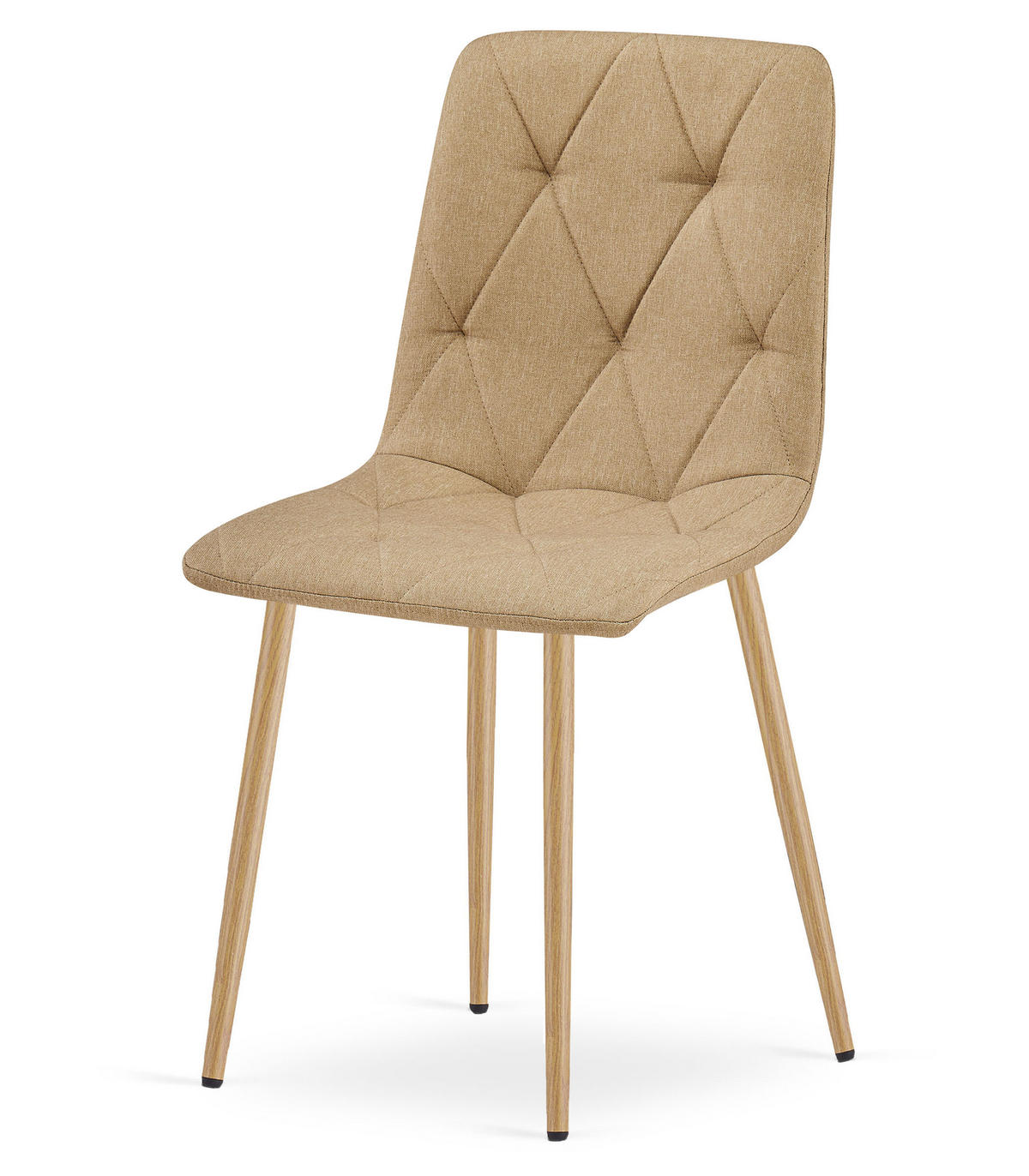 ESSZIMMERSTUHL TYRA brauner Sitz, Beine in Holzfarbe - Eichefarben/Braun, Textil (44.5/87/54.5cm) - Valora