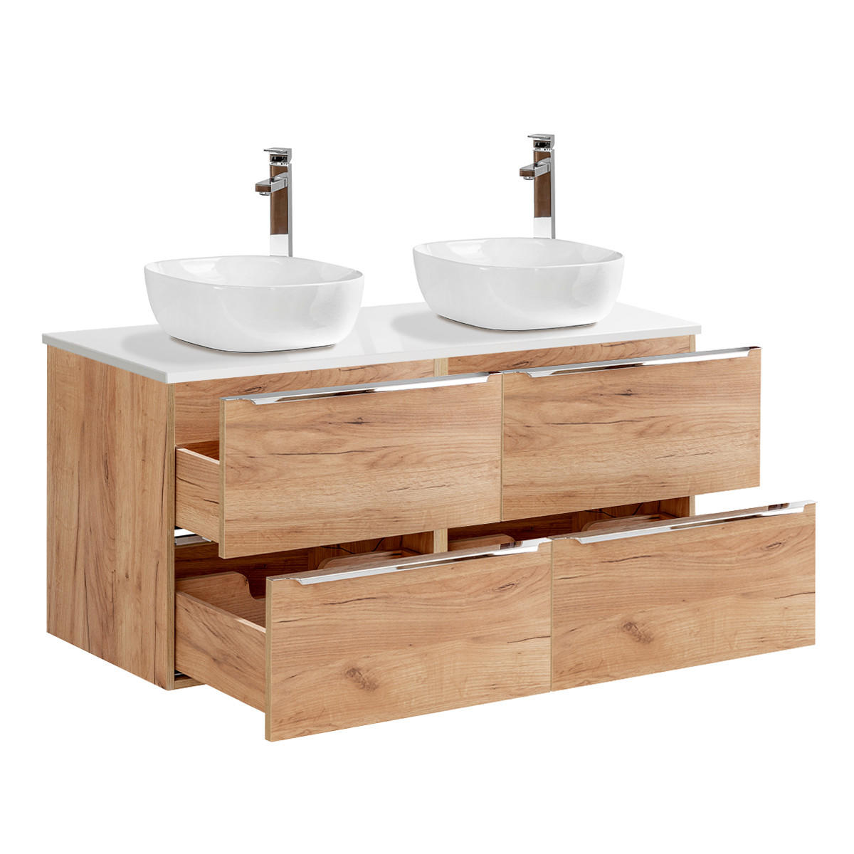 DOPPELWASCHTISCH 120.4cm April Holz - Braun, Holzwerkstoff (120.4/59/46cm) - Petits-meubles