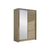 KLEIDERSCHRANK Miami VI, mit RGB LED Beleuchtung - Silberfarben/Sonoma Eiche, Holzwerkstoff/Kunststoff (120/200/58cm) - MIRJAN24