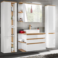 BADMÖBEL-SET 6-TLG. Campos-56 - Weiß, Holzwerkstoff (204/200/50cm) - Lomado
