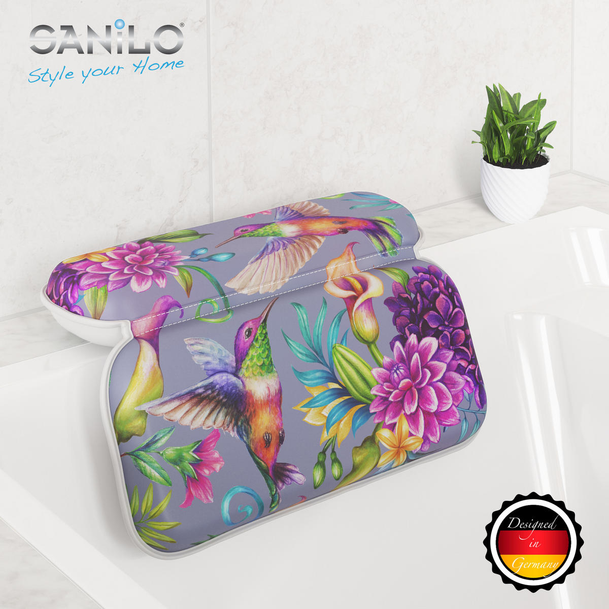 BADEWANNENKISSEN Kolibri - Multicolor, Kunststoff (39/5.5cm) - Sanilo