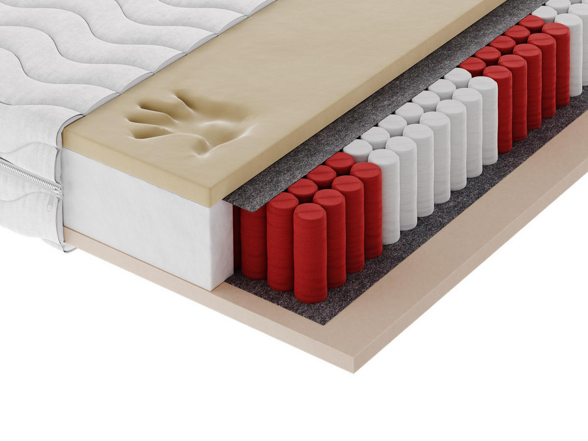 TASCHENFEDERKERNMATRATZE VELASSO MULTI Multipocket 120x200, H3, Höhe ca.: 20 cm - Weiß, Textil (120/200cm) - MASSENO