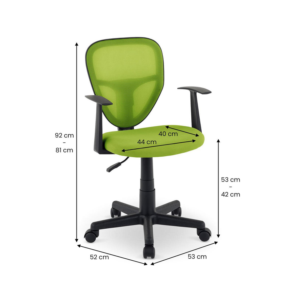 KINDERDREHSTUHL STUDIO - Grün, Textil (53/92/52cm) - IDIMEX