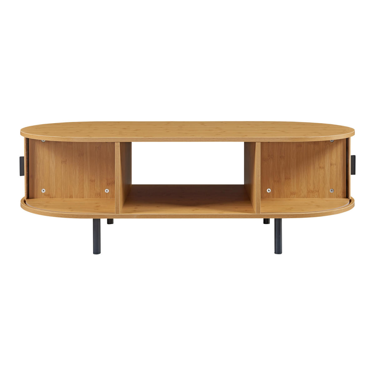 COUCHTISCH Tvedestrand 120/55/40 cm - Schwarz/Naturfarben, Holzwerkstoff/Metall (55/120/40cm) - [en.casa]