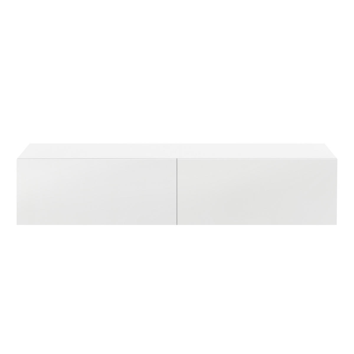 HÄNGELOWBOARD Evaton - Weiß Hochglanz, Holzwerkstoff (140/30/33cm) - [en.casa]