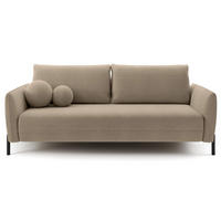 SOFA Veruco Beige mit Schlaffunktion - Beige/Schwarz, Textil/Metall (234/90/100cm) - Selsey