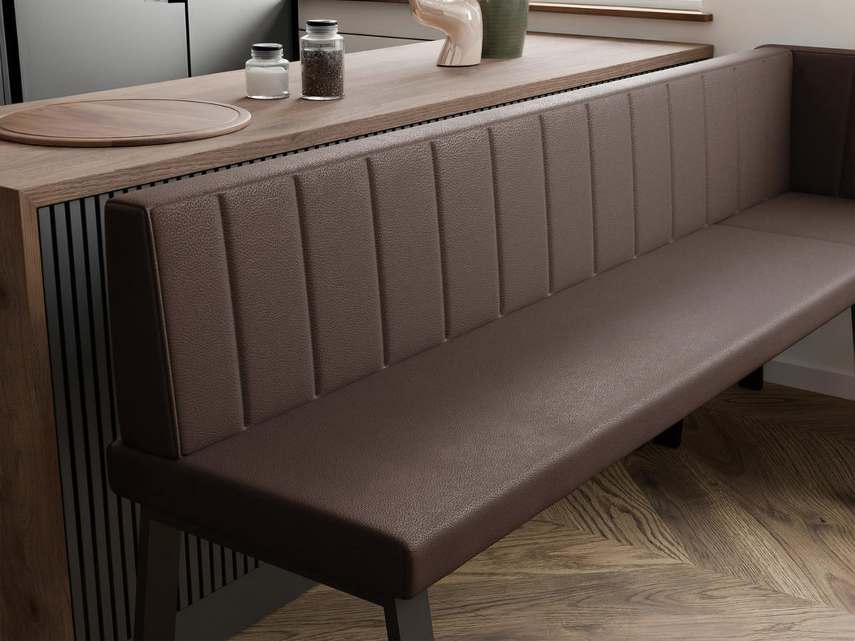 ECKBANK rechts MONO Y Kunstleder gesteppt, 142/196 cm Braun - Braun, Kunststoff/Textil (142/196cm) - Idohome