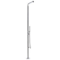 FREISTEHENDE Gartendusche Silber Sorapata - Silberfarben, Metall (57/230/17cm) - Beliani