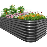 HOCHBEET Metall Grau 201 x 107 x 62 cm - Schwarz, Metall (107/62/201cm)