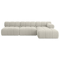 ECKSOFA modulares Sofa Razon-L2 - 285x160x70 cm Creme Cord - Hellgrau/Creme, Holzwerkstoff/Textil (285/160cm) - ALTDECOR
