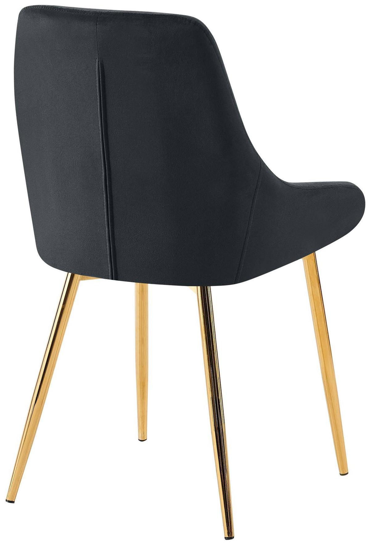 STUHL Samt Schwarz - Goldfarben/Schwarz, Textil (50/86/53cm) - CLP