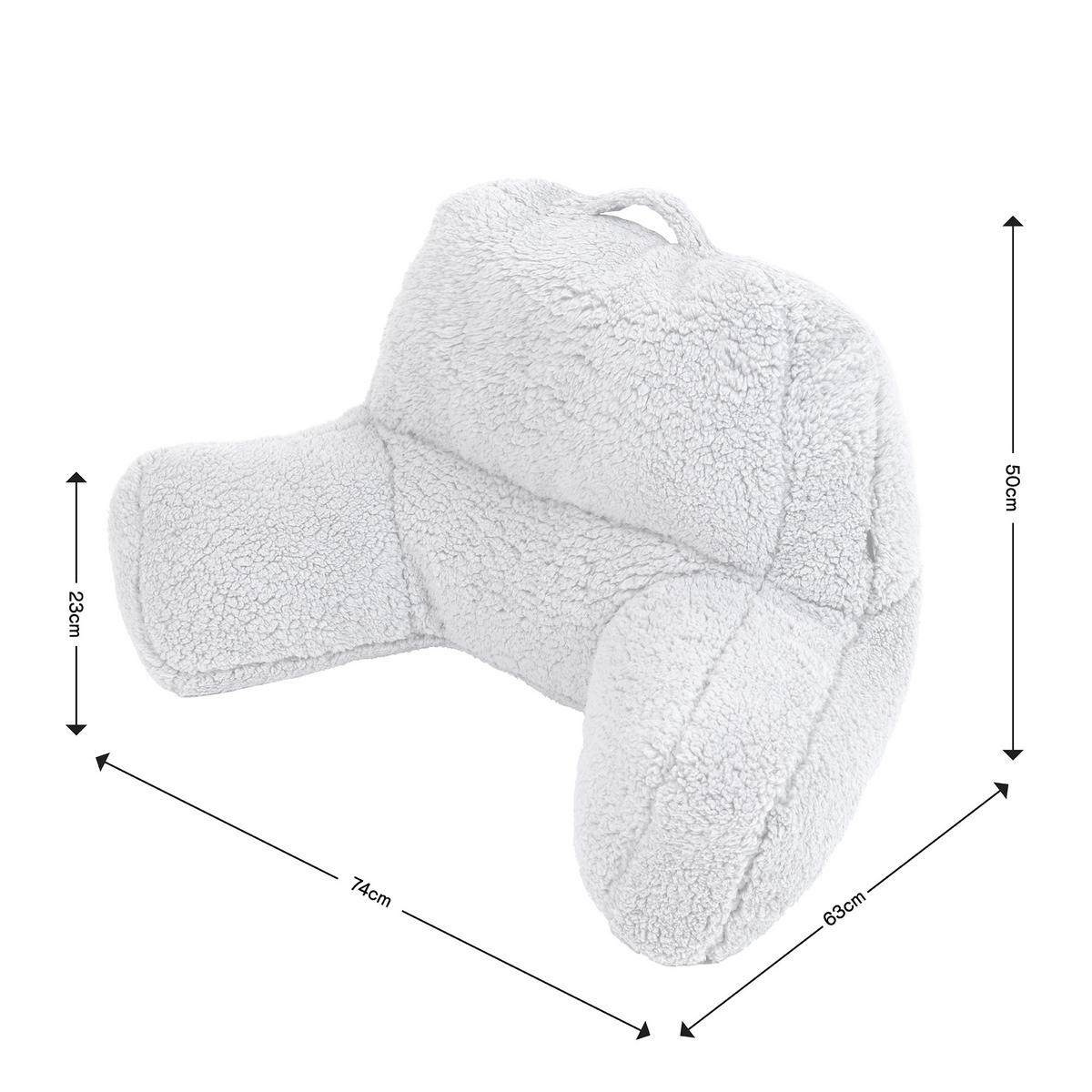 RÜCKENLEHNE Lesekissen Teddybär - Weiß, Textil (74/63cm) - icon