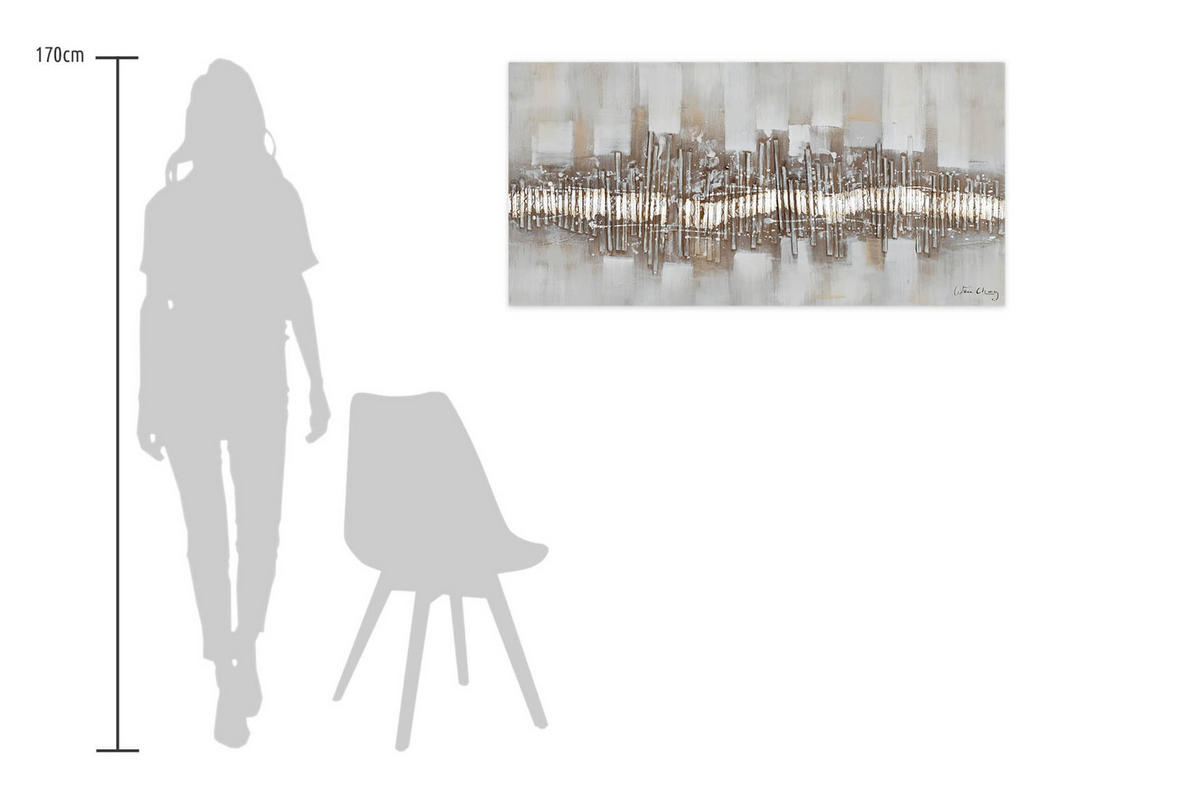 ÖLGEMÄLDE 120/60 cm - Beige/Grau, Holz/Textil (1.72/60cm) - KUNSTLOFT