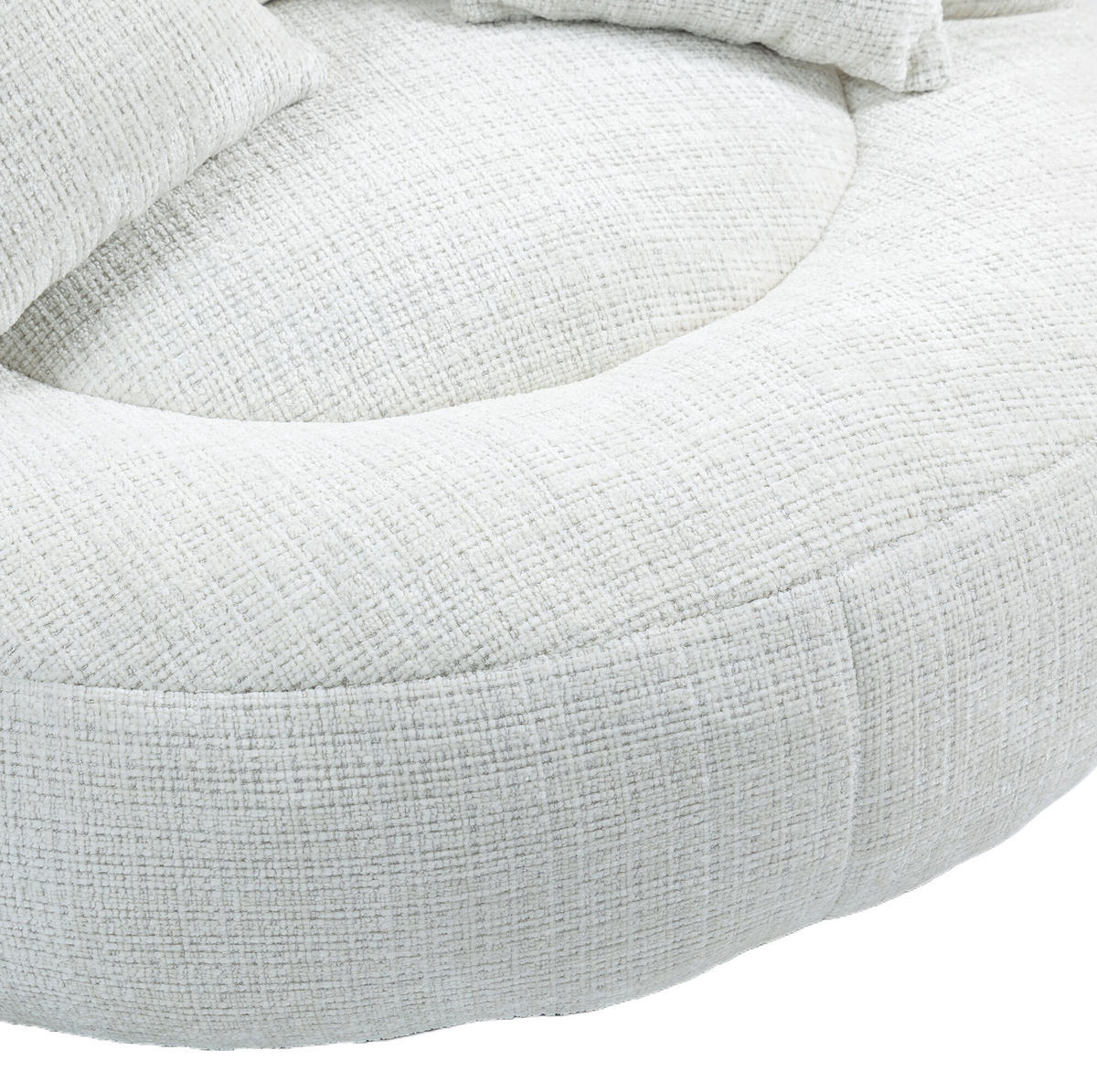 SITZSACK Chenille Beige 108 x 108 x 52 cm - Beige, Kunststoff (108/52/108cm) - Beauniv